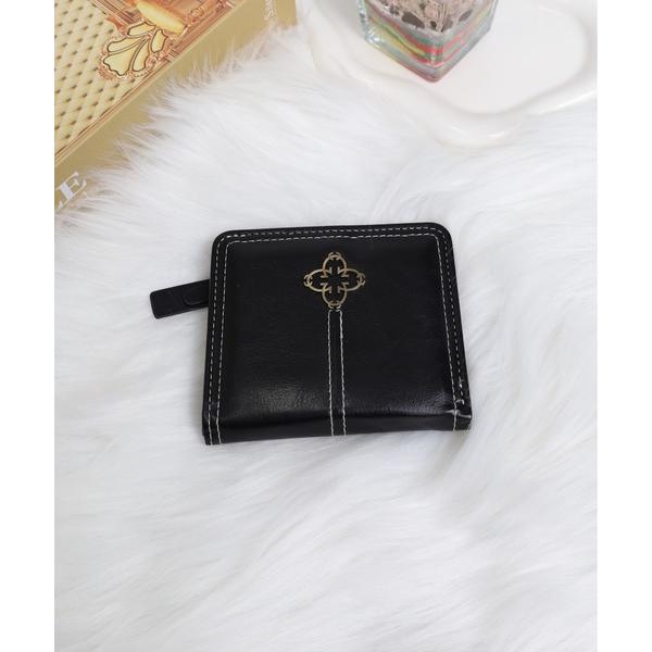 財布 メタルモチーフ付き コンパクト二つ折りウォレットケース レディース メンズ