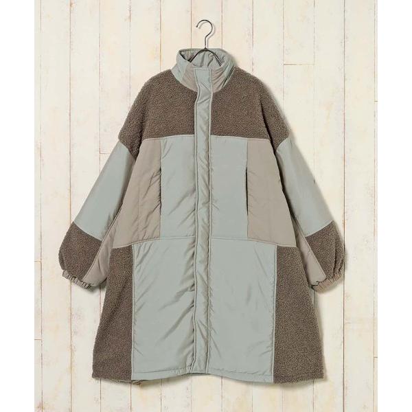 コート アウター ボアナイロンオーバーコート レディース