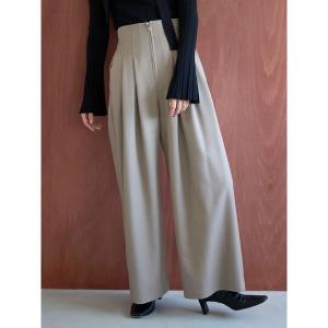 パンツ 2タックワイドパンツ レディース