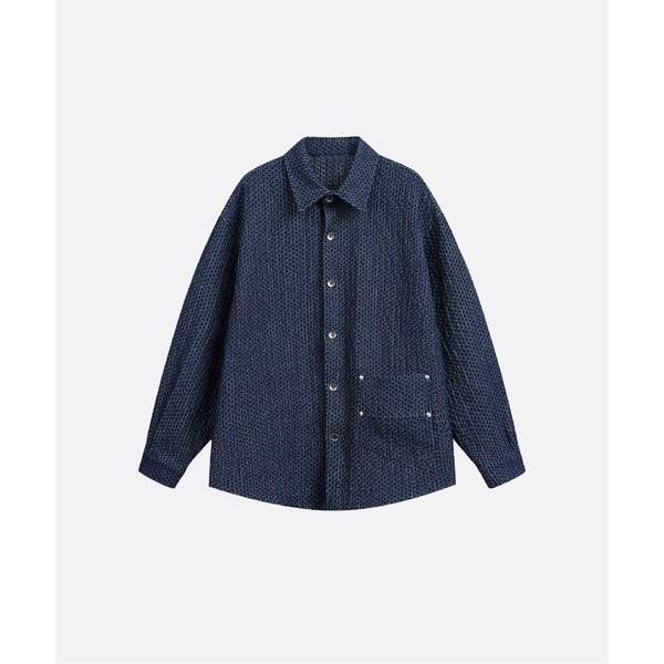 シャツ Emboss Checker Denim Shirt メンズ
