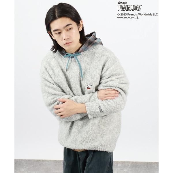 tシャツ 「PEANUTS×BAYFLOW」ワンポイント刺繍ニット メンズ