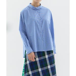 ブラウス シャツ タイプライターハイネックフリルシャツ レディース