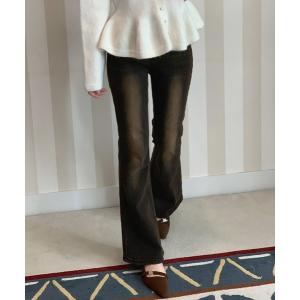 ジーンズ デニム デニムパンツ 「着用動画あり・3色展開・身長別」ウォッシングブーツカットデニムパンツ レディース