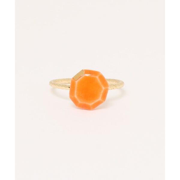 指輪 リング irodori/小さなjewel cut の指輪（ オレンジ）13号 キッズ 子供