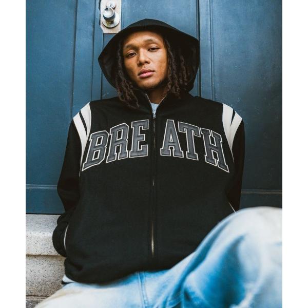 ダウンジャケット ダウン 「BREATH」ARCH LOGO HOODED VERSITY JACK...