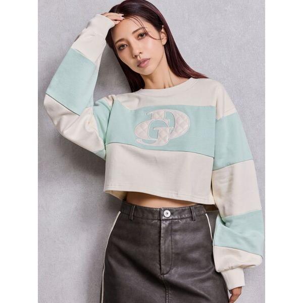 tシャツ GD fake leather patch shortトップス レディース