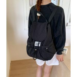 デイバック リュック チェック柄マルチポケットリュック レディース