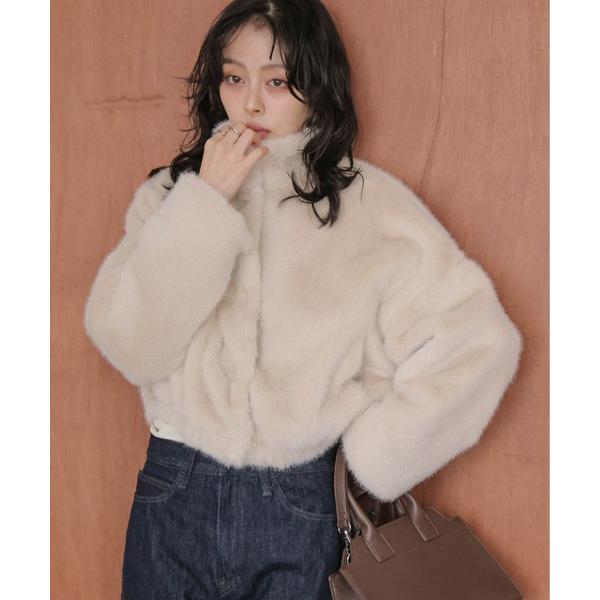 ブルゾン アウター エコファー ショートブルゾン レディース