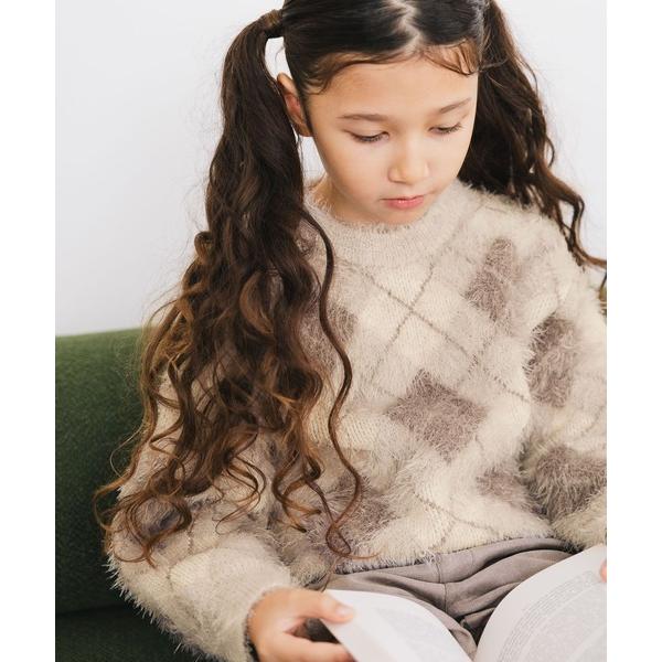 ニット セーター 洗えるシャギーチェックニット/608307 キッズ 子供服 女の子