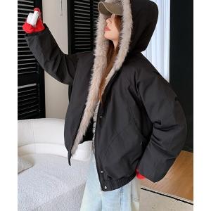 ブルゾン アウター ファードッキングショート丈ブルゾン レディース