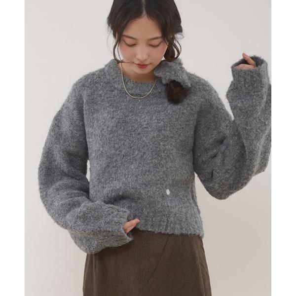 ニット セーター loop yarn short knit ＆ scrunchie set / ルー...