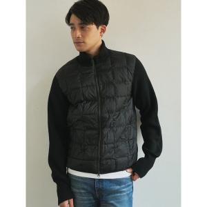 セーター ニット 「TAION」 HI NECK DOWN JK SLEEVE KNIT ベーシック ハイネックWジップ ニットスリーブダウンジャケッ