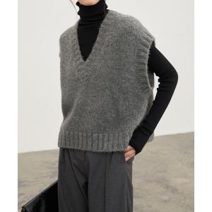 ベスト ジレ Vネックニットベスト レディース