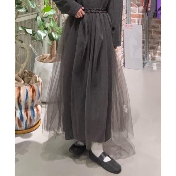 スカート チュールレイヤードスカート