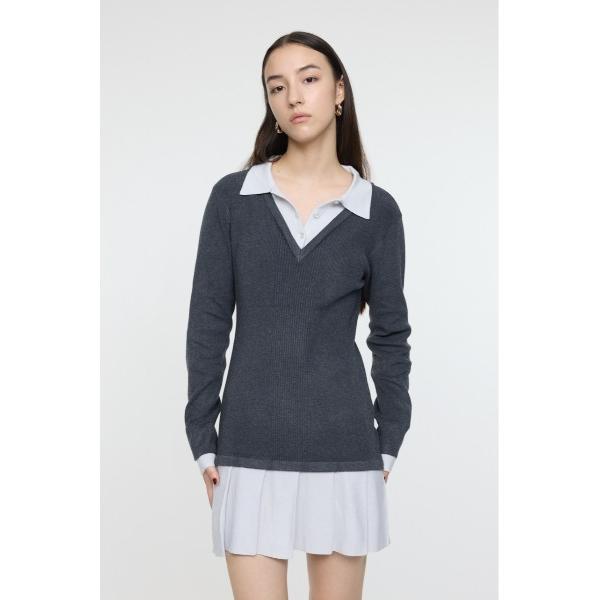 ワンピース 「26年SS新作」LAYERED KNIT ミニドレス