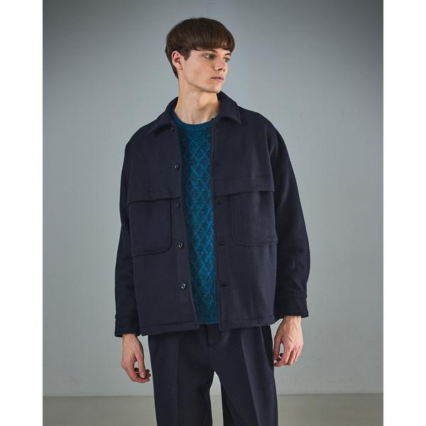 ブルゾン アウター 「セットアップ対応」ウールミルド CPOシャツブルゾン/ ボックスシルエット メ...