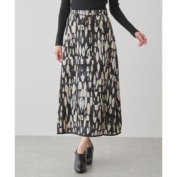 スカート パネル柄パイピングスカート