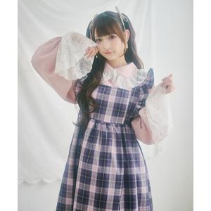 ジャンパースカート 「クティールとレトロ」SET着用可　２WAYベロアリボンチェックジャンパースカート