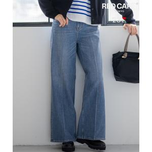 ワイドパンツ ジーンズ デニム デニムパンツ センタープレス デニム ワイド パンツ レディース
