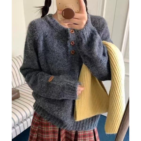 ニット セーター ヘンリーネック MIX カラフル ニット セーター レディース メンズ