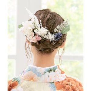 アースカラーの造花がセットになった髪飾り レディース