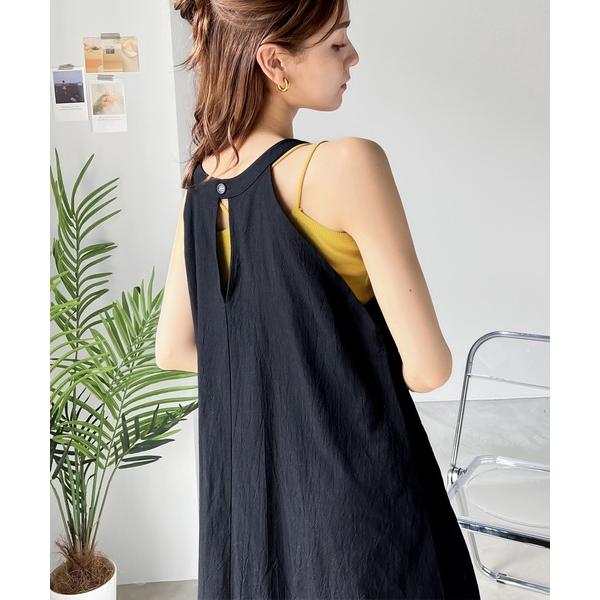 「Java」 ノースリーブワンピース MEDIUM ブラック レディース