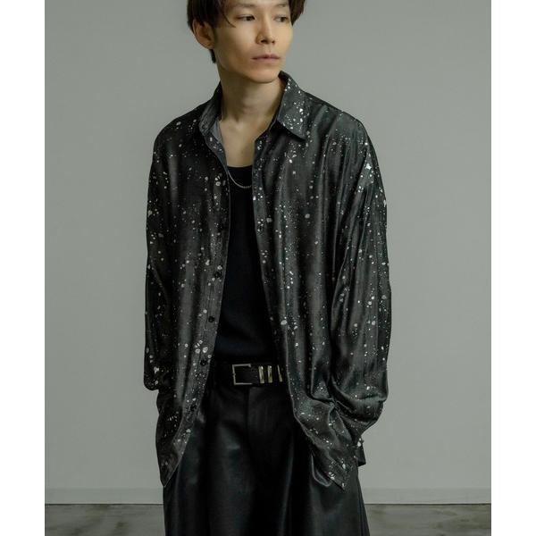 シャツ ペイント柄 ビッグカラーシャツ メンズ レディース