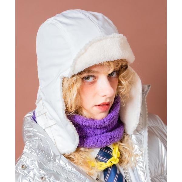 キャップ 帽子 an meets zakka ボア切替ポリツイル生地リングベルトコードフライトキャッ...