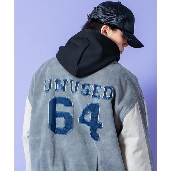 スタジャン a.p.o.v. ダメージナンバリングヴィンテージテイストデニムオーバーサイズスタジャン...