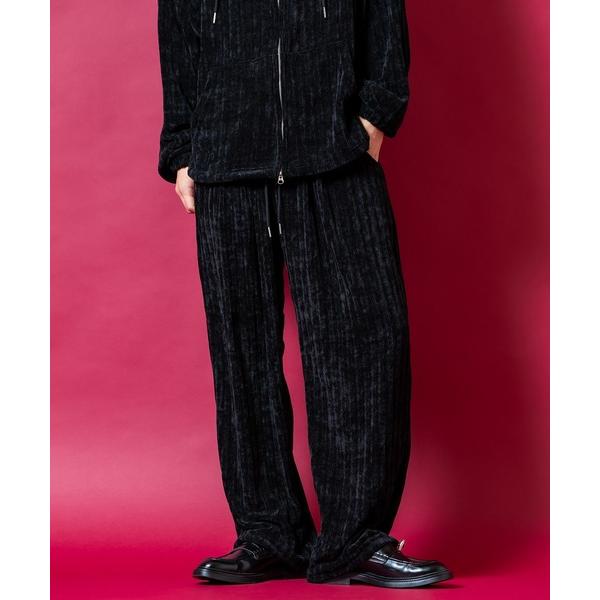パンツ a.p.o.v. ベルベットタッチケーブルテイストリブニットワイドパンツ メンズ レディース