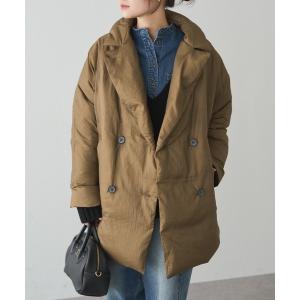 ダウンコート ダウンジャケット リサイクルダウンテーラードコート レディース