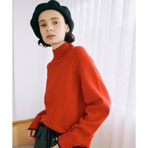 ニット セーター オフタートルバイカラーニット レディース