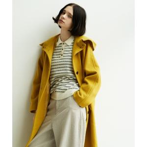 コート アウター ウールビーバーフードロングコート レディース