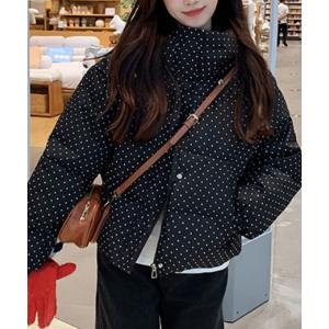 コート アウター ドット中綿ジャケット レディース