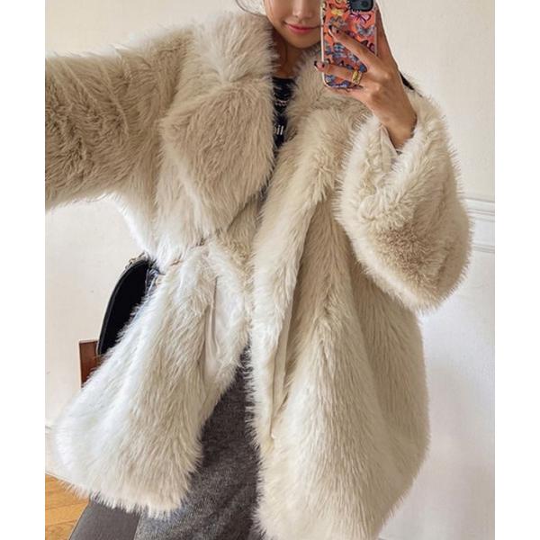 コート アウター エコファーリッチコート レディース