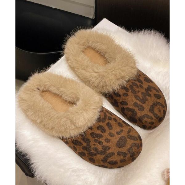 シューズ ふわふわファー ムートンルームシューズ レディース