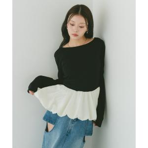 tシャツ ラウンドカットバルーントップス レディースの商品画像