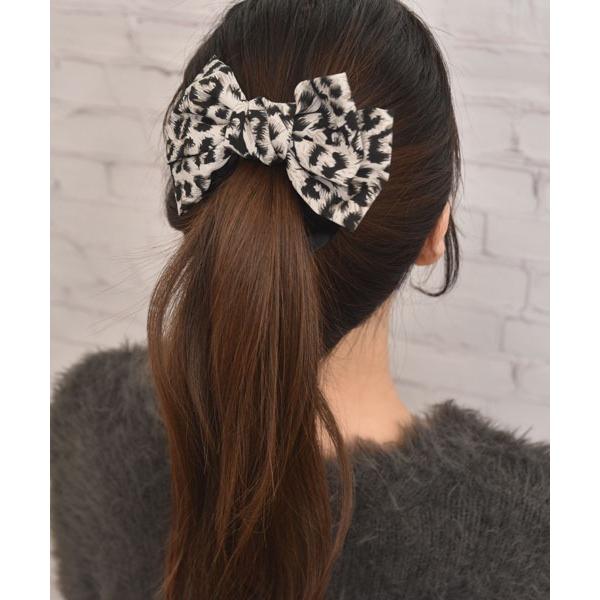 シュシュ 「float」ヒョウ柄 アニマル柄 リボンデザイン シュシュ