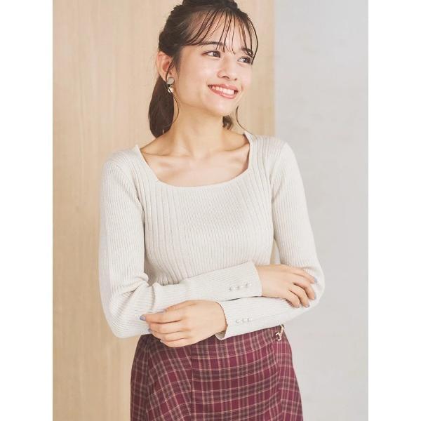 ニット セーター スクエアネックニットプルオーバー レディース