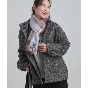 ブルゾン アウター スタンドツイードブルゾン レディース