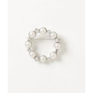 ブローチ パール＆スター リースブローチ レディース