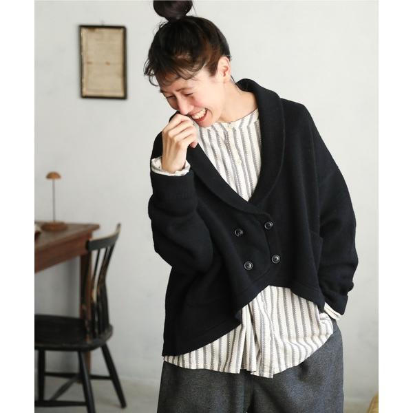 コート アウター まぁるいニットなジャケット レディース