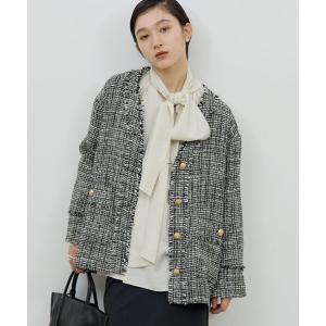 コート アウター 「手洗い可」ツイードジャケット レディース