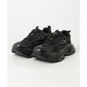 スニーカー A'GEM/9 × .kom 「ARULE/アルール」All-Black Chunky Platform Sneakers /オールブラッ