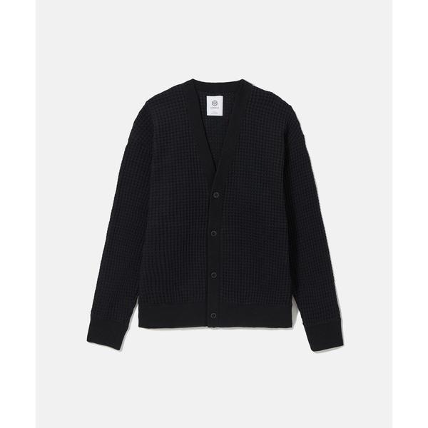 カーディガン SEAGREEN(シーグリーン) BIG WAFFLE CARDIGAN メンズ