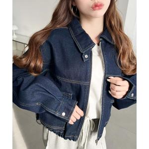 デニムジャケット gジャン ヘビーウエイトデニムショートブルゾン レディース