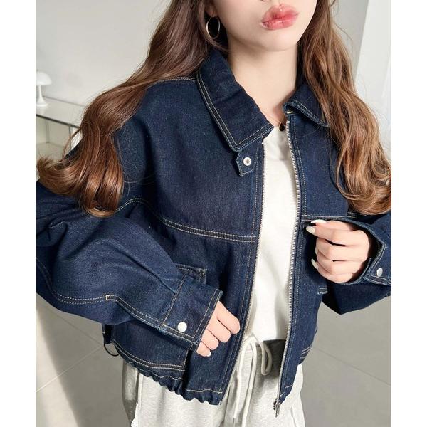 デニムジャケット gジャン ヘビーウエイトデニムショートブルゾン レディース