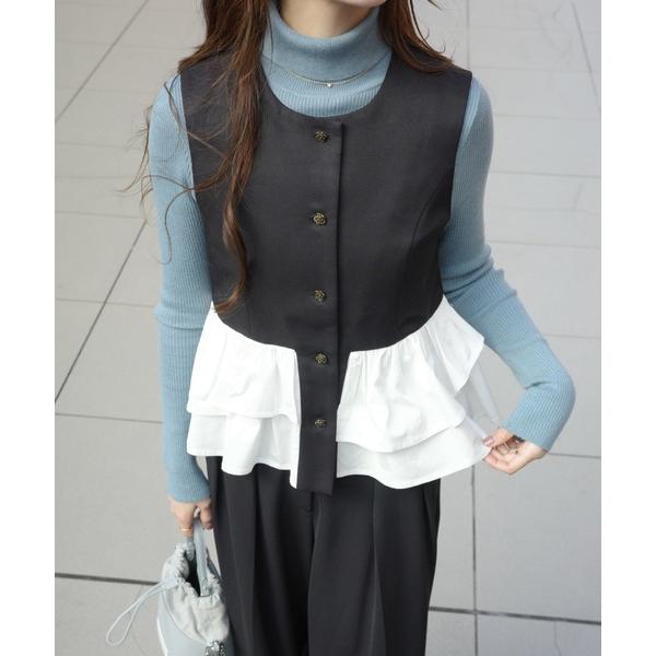 ベスト ジレ peplum lady vest / ノースリーブペプラムベスト レディース