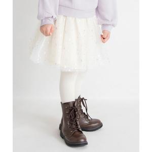 スカート 箔プリントチュールスカート キッズ 子供服 女の子