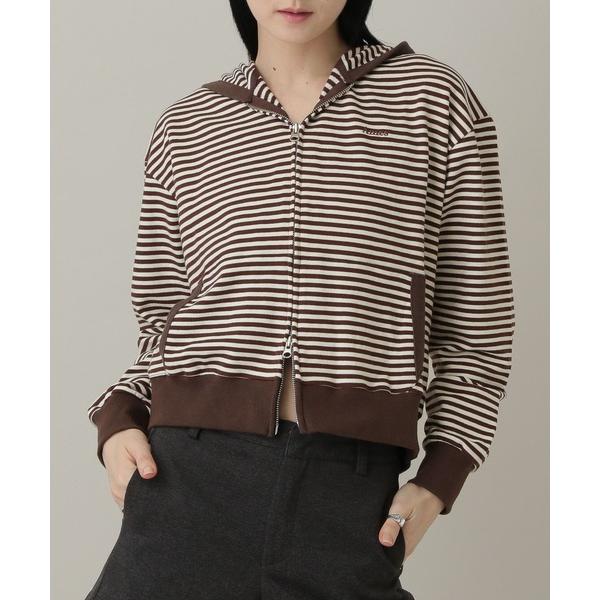 パーカー 「UNISEX」AMES WORLDWIDE ／ボーダーフーディー ZIP レディース